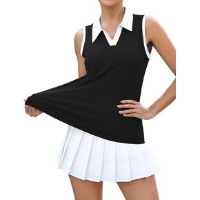 LOMON Womens Golf Shirt V Neck Sleeveless Polo Tennis Printed Tank Tops Ladies Collared Quick Dry Athletic Hiking Summer Shirts in Kuwait