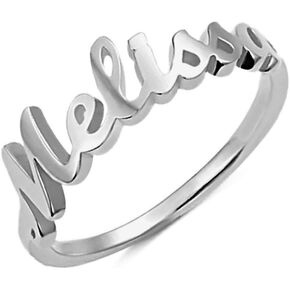 Custom Name Rings for Women, Name Rings Personalized with 1/2/3 Names 925 Sterling Silver Rings for Women Customized Name Plate Rings Jewelry Gifts for Women in Saudi Arabia