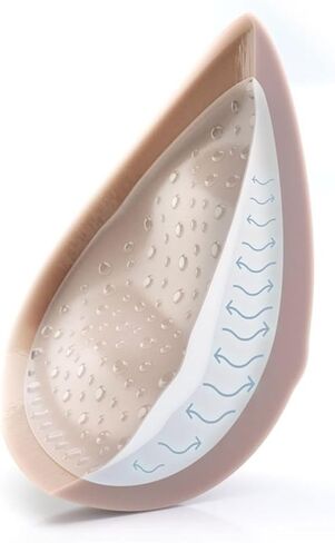 Amoena Women 334 Adapt Air Contact Light 2SN Breast Form Self-Adhesive 3-Layer Full Prosthesis w/Air Chamber Technology Ivory in Kuwait