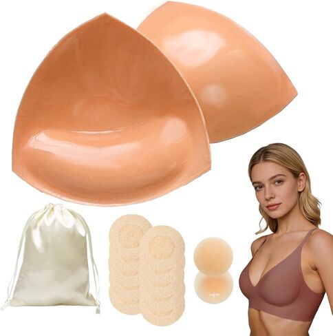 Double Sided Sticky Bra Inserts, Invisible Adhesive Bra Pads, Seamless Push Up Breast Enhancers for Bras, Bikini in Saudi Arabia