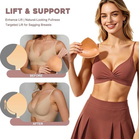 Double Sided Sticky Bra Inserts, Invisible Adhesive Bra Pads, Seamless Push Up Breast Enhancers for Bras, Bikini in Saudi Arabia