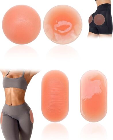 2 Pair Silicone Butt Pads for Women, Adhesive Reusable Buttocks Hip Padding, Non Slip Silicone Bigger Butt Lifter in Saudi Arabia