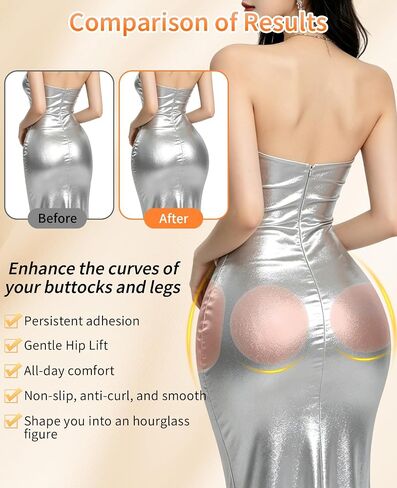 2 Pair Silicone Butt Pads for Women, Adhesive Reusable Buttocks Hip Padding, Non Slip Silicone Bigger Butt Lifter in Saudi Arabia