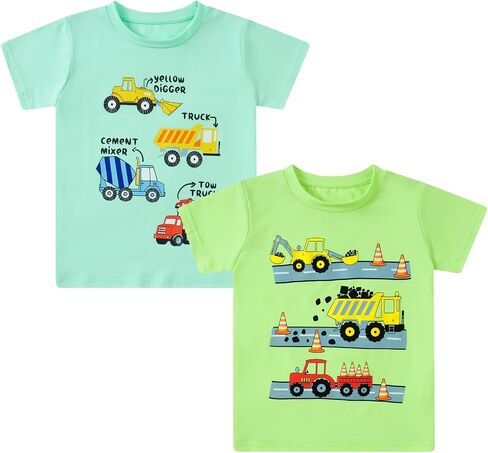 Lovekider Boys T-Shirts 2 Pcs - Soft Cotton Short Sleeve Shirts - Perfect for School, Casual Outings & Playtime 3-6 Years in Saudi Arabia