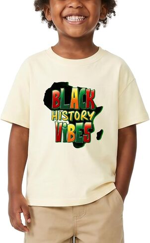 تي شيرتات للأطفال الصغار Juneteenth للأولاد والبنات قميص Freedom 1865 بأكمام قصيرة من القطن 2T-8T in Kuwait