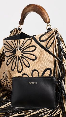 FARM Rio Women's Fringed Raffia Mini Bag in Saudi Arabia