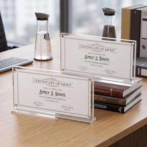 4 Pack Acrylic Business License Frame for 4x9 Business License Certificate Desk/table Top Display, Clear Certificate Holder Panoramic Photograph Picture Frame, 4x10 Inch in Saudi Arabia