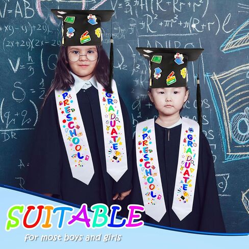 15 Pieces Preschool Graduation Stole Printed Graduation Sash with 15 Pcs Diploma Graduation Sash Diploma for Unisex in Saudi Arabia