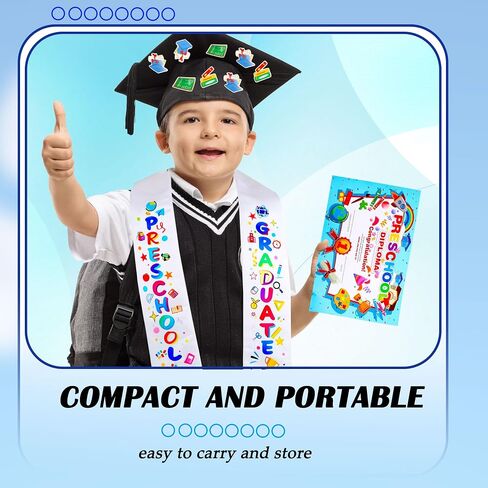 15 Pieces Preschool Graduation Stole Printed Graduation Sash with 15 Pcs Diploma Graduation Sash Diploma for Unisex in Saudi Arabia