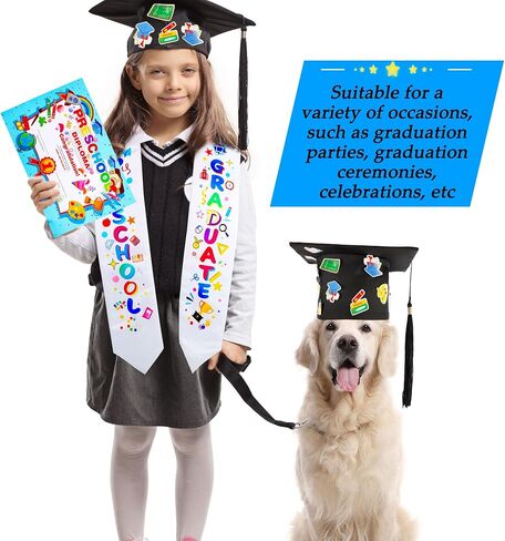 15 Pieces Preschool Graduation Stole Printed Graduation Sash with 15 Pcs Diploma Graduation Sash Diploma for Unisex in Saudi Arabia
