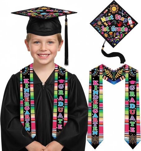 5th Grade Graduation Stole Cap - 2 Pcs Mexican Kindergarten Preschool Mexican Graduation Sash Decorations in Saudi Arabia