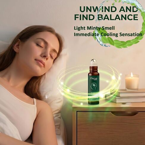 Florus Relief Roll On, Soothing Essential Oil with Peppermint, Soothes Head, Neck and Shoulders in Kuwait