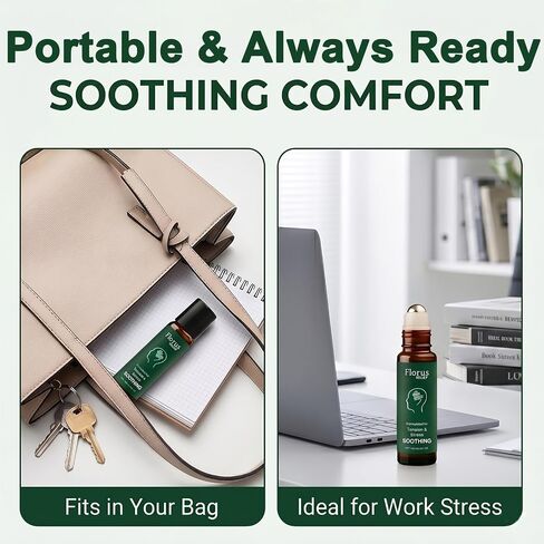 Florus Relief Roll On, Soothing Essential Oil with Peppermint, Soothes Head, Neck and Shoulders in Kuwait