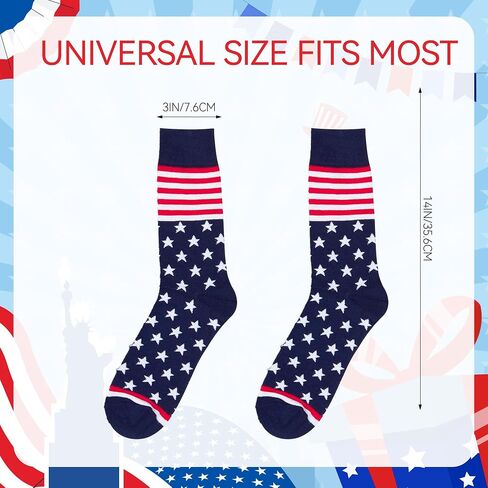 2 Pack American Flag Socks for Men Women 4th of July Red White and Blue USA Socks Patriotic Sock in Kuwait