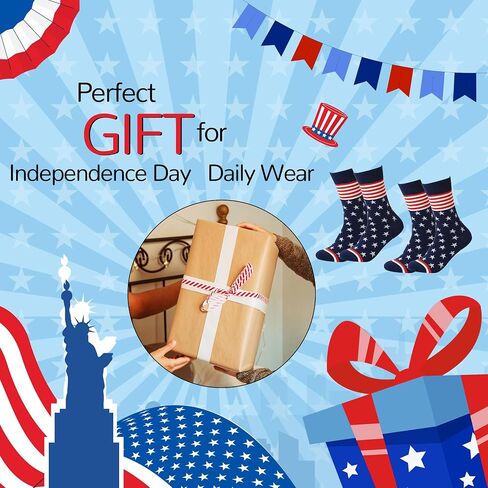 2 Pack American Flag Socks for Men Women 4th of July Red White and Blue USA Socks Patriotic Sock in Kuwait