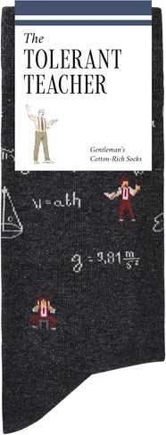 The Tolerant Teacher Socks – Funny Teacher Gifts for Men – Perfect Teacher Appreciation Gifts – 1 x Pair, Size US 8-13, Grey – Best Teacher Ever Gifts for Male Teachers, Educators, Student Teachers in Saudi Arabia
