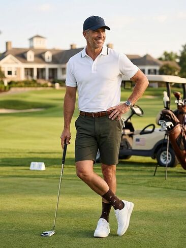 Funny Golf Socks for Men - 2 Pairs Pack Crew Socks - Golfing Gift for Dad Grandpa Husband, Humor Christmas Birthday Father's Day Gag Gifts, Size 9-12 in Saudi Arabia