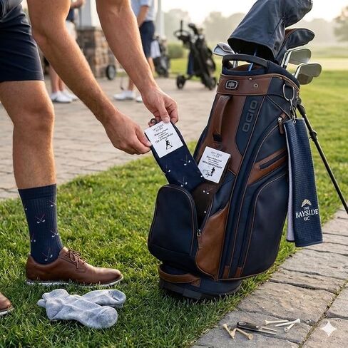 Funny Golf Socks for Men - 2 Pairs Pack Crew Socks - Golfing Gift for Dad Grandpa Husband, Humor Christmas Birthday Father's Day Gag Gifts, Size 9-12 in Saudi Arabia