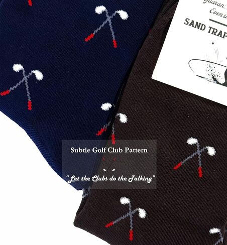 Funny Golf Socks for Men - 2 Pairs Pack Crew Socks - Golfing Gift for Dad Grandpa Husband, Humor Christmas Birthday Father's Day Gag Gifts, Size 9-12 in Saudi Arabia