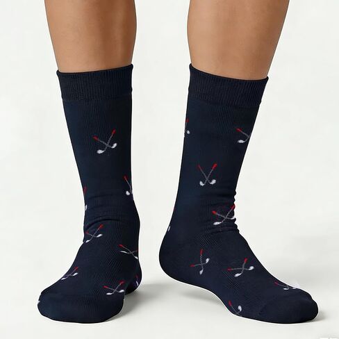 Funny Golf Socks for Men - 2 Pairs Pack Crew Socks - Golfing Gift for Dad Grandpa Husband, Humor Christmas Birthday Father's Day Gag Gifts, Size 9-12 in Saudi Arabia
