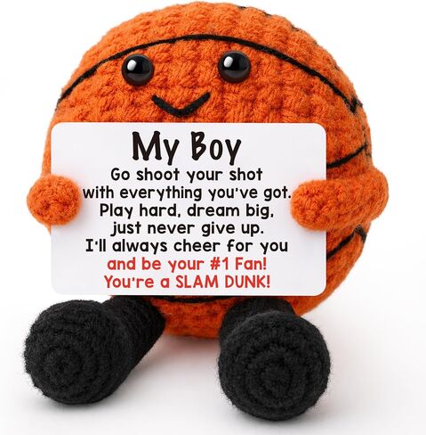 Fathers Day Dad Gifts from Daughter Son Wife, First Time Father's Day Best Dad Ever Gifts for Father Stepdad Bonusdad Christmas Birthday Gift for Dads Daddy Handmade Crochet Basketball Doll Present in Saudi Arabia