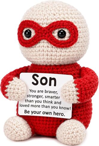 Fathers Day Dad Gifts from Daughter Son, Hero Happy Birthday Gift for Dad Bonus Step New Daddy Father In Law, I Love You Best Papa Gifts Ideas, Handmade Emotional Positive Crochet Hero Party Favors in Saudi Arabia