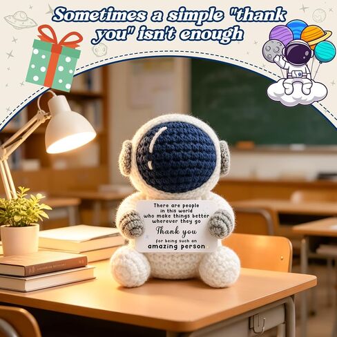 Teacher Appreciation Gifts For Men Women Crochet Astronaut Gift Card for Teacher Appreciation Week Retirement Graduate Farewell Thank You for Teacher Coworker Employee Best Friend Boss Nurse in Kuwait