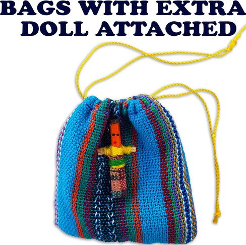 Worry Dolls in a Bag - 3 Bags with 6 Super Cute Little Guatemala Dolls - Mayan - Trouble - Anxiety - Worry People - Ornament - in Saudi Arabia