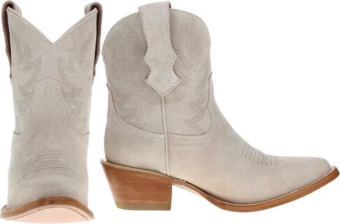 Vaccari Women's Emma Genuine Leather Pointed Toe Western Ankle Boots in Saudi Arabia