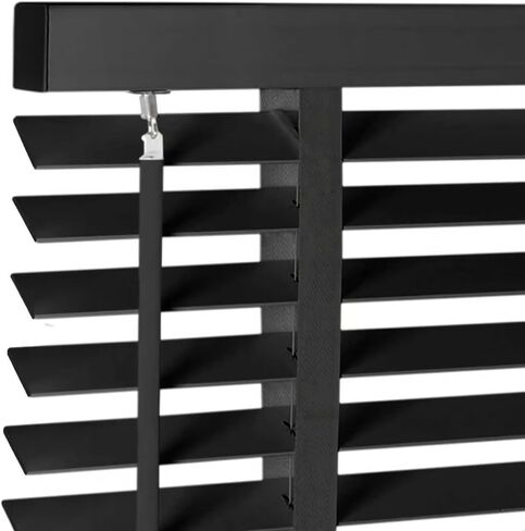 2" Cordless Solid Wood Blinds for Indoor Window,33.5" W x 64" H Real Wooden Blackout Blinds Horizontal Shutters, Easy to Install for Home Interior Windows Black in Saudi Arabia