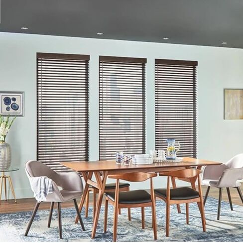 Blinds House Solution ستائر خشبية لاسلكية قابلة للتخصيص مقاس 2 بوصة للنوافذ الداخلية - ستائر النوافذ الأفقية للتركيب الخارجي أو الداخلي. سهلة التركيب مع حماية الخصوصية in Kuwait