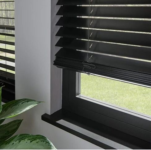 Blinds House Solution ستائر خشبية لاسلكية قابلة للتخصيص مقاس 2 بوصة للنوافذ الداخلية - ستائر النوافذ الأفقية للتركيب الخارجي أو الداخلي. سهلة التركيب مع حماية الخصوصية in Kuwait