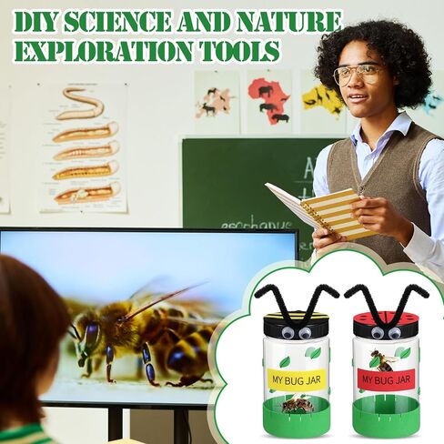 Tioncy 24 Pcs Plastic Bug Jar Craft Kit Bug Collection Kit Plastic Viewer for Nature Exploration Collecting in Kuwait
