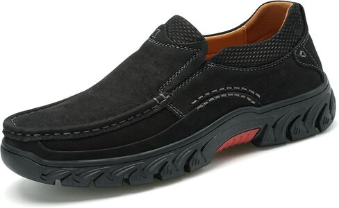 Men's Hands Free Slip On Walking Leather Loafers Slip-ins Work Office Dress Casual Outdoor Lightweight Cushioning Shoes Frosted in Saudi Arabia