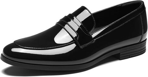 HEEZ Men's Slip On Dress Loafers,Formal Tuxedo Shoes for Men with Patent Velvet Upper, Comfortable Black Dress Shoes for Wedding Prom Party Dance Business in Saudi Arabia