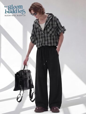 Baggy Sweatpants Men 3 Pack Lightweight Wide Leg Open Bottom Loose Casual Athletic Gym Pants Drawstring Pockets in Saudi Arabia