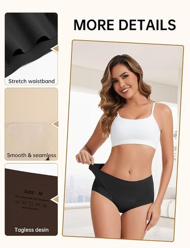 Women's Seamless Incontinence Underwear, 50ml Absorbency Leak-Proof Period Panties, Soft Reusable Washable Discreet Postpartum Briefs, 3 Pack in Saudi Arabia