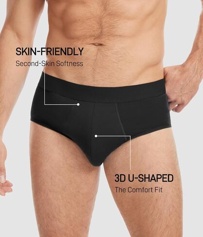 YESWEL Incontinence Underwear for Men, Washable Reusable Protective Bladder Control Cotton Briefs, 50ml Absorbency, 3 Pack (Black, Large) in Saudi Arabia