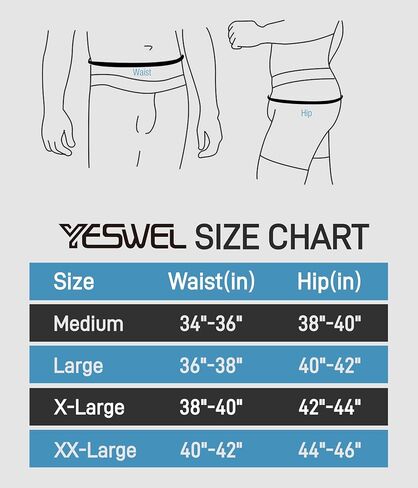 YESWEL Incontinence Underwear for Men, Washable Reusable Protective Bladder Control Cotton Briefs, 50ml Absorbency, 3 Pack (Black, Large) in Saudi Arabia