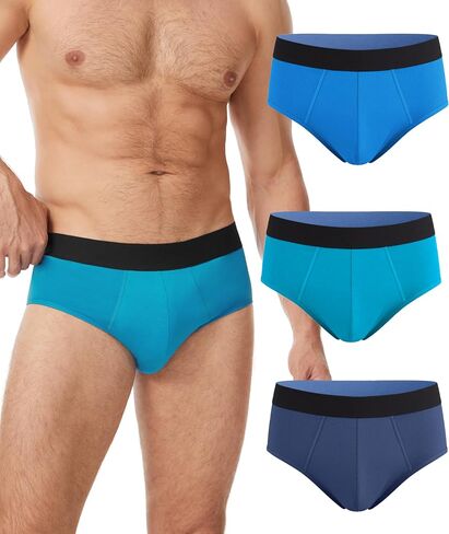 YESWEL Incontinence Underwear for Men, Washable Reusable Protective Bladder Control Cotton Briefs, 50ml Absorbency, 3 Pack (Black, Large) in Saudi Arabia