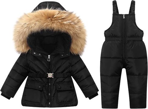 2 Piece Toddler Snow Suit Snowsuit Infant Snowsuit Toddler Girl Boy Ski Bib Pants Kids Winter Thermal Coat Snow Pant in Kuwait