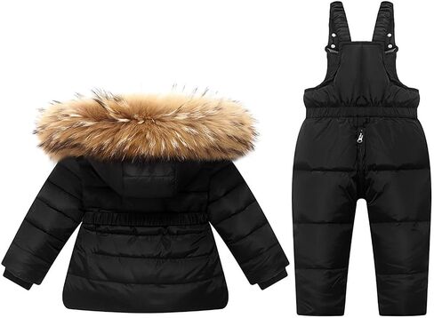 2 Piece Toddler Snow Suit Snowsuit Infant Snowsuit Toddler Girl Boy Ski Bib Pants Kids Winter Thermal Coat Snow Pant in Kuwait