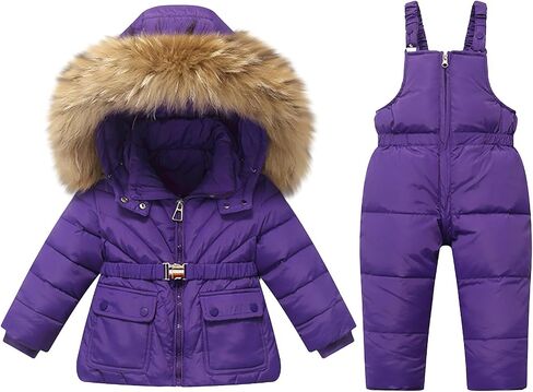 2 Piece Toddler Snow Suit Snowsuit Infant Snowsuit Toddler Girl Boy Ski Bib Pants Kids Winter Thermal Coat Snow Pant in Kuwait