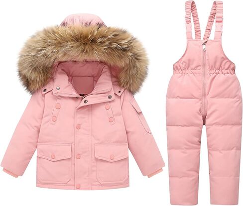 2 Piece Toddler Snow Suit Snowsuit Infant Snowsuit Toddler Girl Boy Ski Bib Pants Kids Winter Thermal Coat Snow Pant in Kuwait