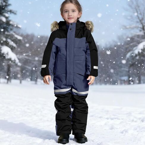 Snow Suit for Kids Bibs Snowsuit Boys Girls Overalls One Piece Ski Suits Warm Windbreak Waterproof Snowboarding Snowsuit in Kuwait