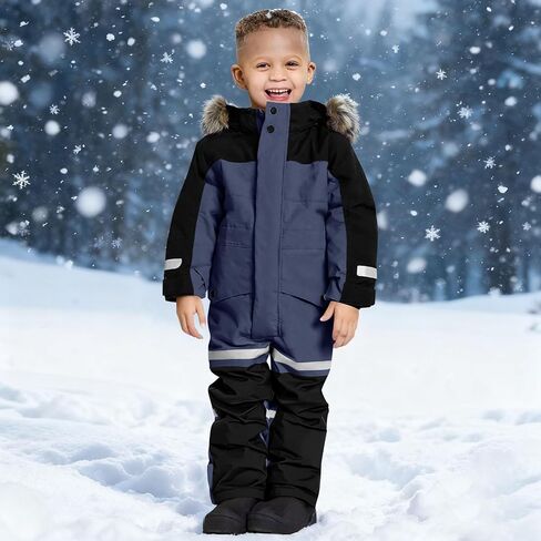 Snow Suit for Kids Bibs Snowsuit Boys Girls Overalls One Piece Ski Suits Warm Windbreak Waterproof Snowboarding Snowsuit in Kuwait