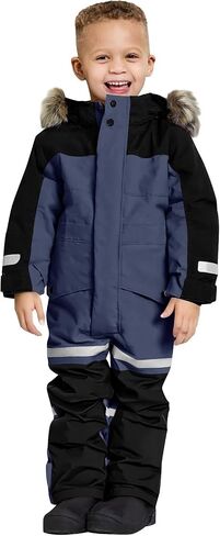 Snow Suit for Kids Bibs Snowsuit Boys Girls Overalls One Piece Ski Suits Warm Windbreak Waterproof Snowboarding Snowsuit in Kuwait