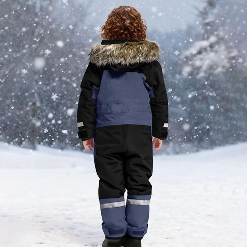 Snow Suit for Kids Bibs Snowsuit Boys Girls Overalls One Piece Ski Suits Warm Windbreak Waterproof Snowboarding Snowsuit in Kuwait