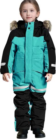 Snow Suit for Kids Bibs Snowsuit Boys Girls Overalls One Piece Ski Suits Warm Windbreak Waterproof Snowboarding Snowsuit in Kuwait