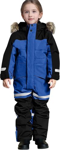 Snow Suit for Kids Bibs Snowsuit Boys Girls Overalls One Piece Ski Suits Warm Windbreak Waterproof Snowboarding Snowsuit in Kuwait